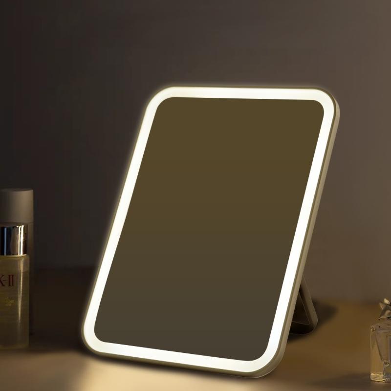 Espelho De Maquiagem |  Espelho De Maquiagem Led Com Luz, Portátil E Dobrável, Ideal Para Estudantes, Dormitórios E Escritórios – Espelho De Mesa Para Maquiagem Feminina. Espelho De Maquiagem Espelho De Maquiagem