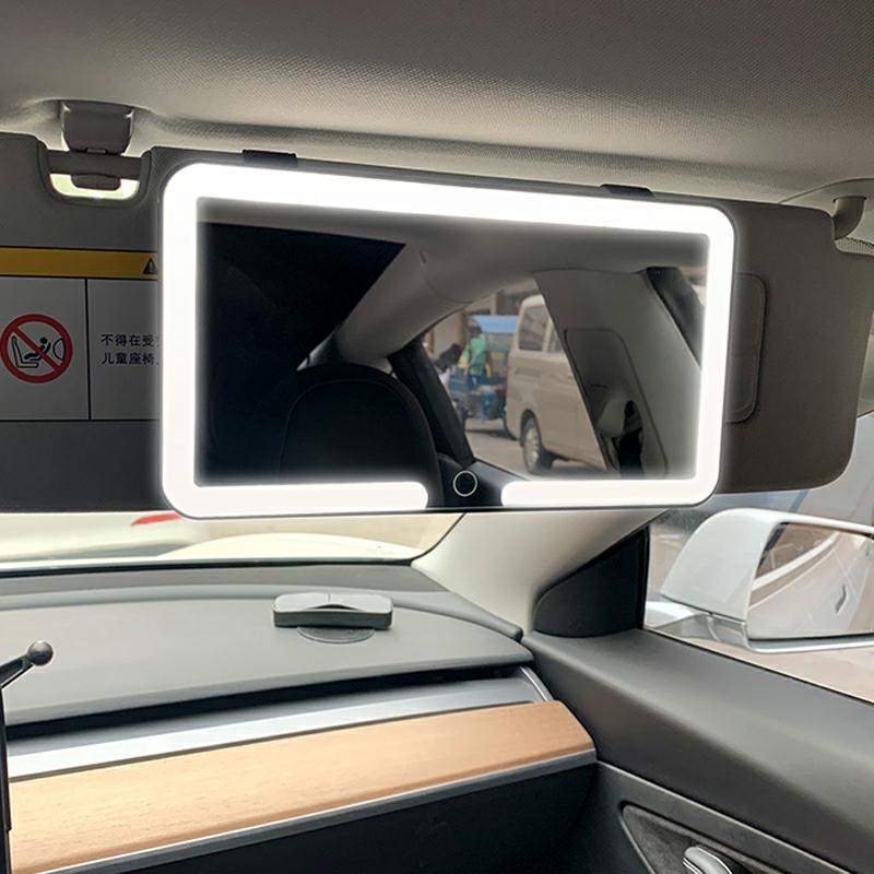 Espelho De Maquiagem |  Espelho De Maquiagem Com Luz Led Para Visor De Carro, Espelho Portátil Para Retoques De Beleza, Espelho Inteligente De Alta Definição Para Interiores Automotivos. Espelho De Maquiagem Espelho De Maquiagem